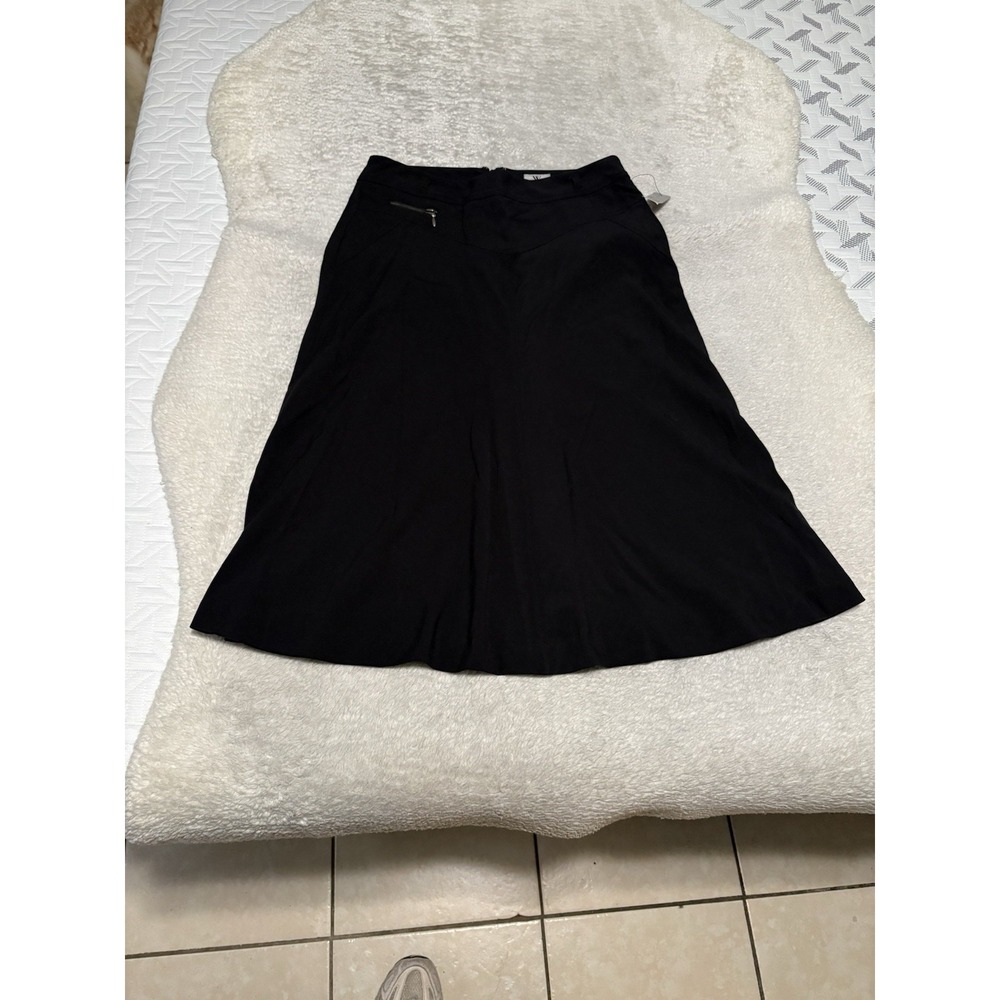 New Worthington Women's Black Fit Flare Skirt Size 4 NWT Solid Lined